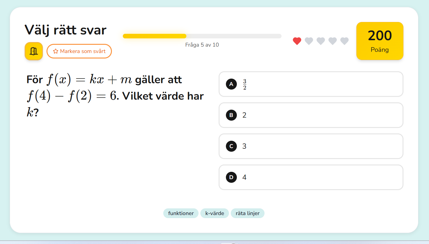 Matteuppgift av typen XYZ inför högskoleprovet